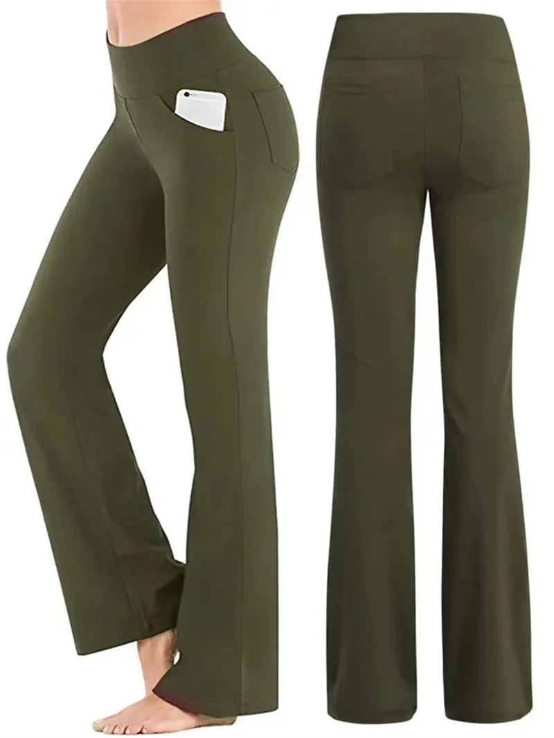 Elegant Women's Pants Palazzo Flared Wide Killer High Waist OL Ladies