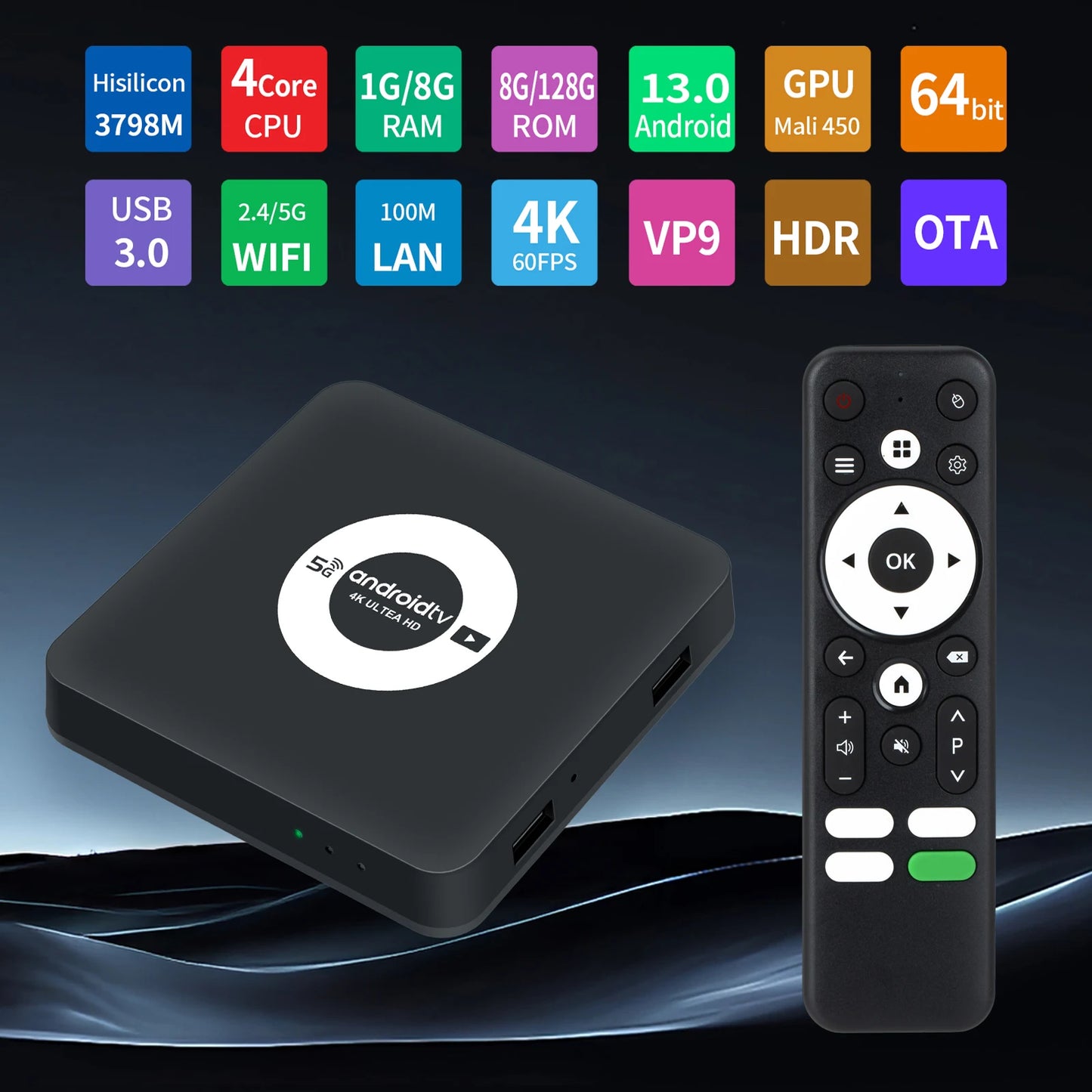 Q96 OHP 4K ATV Android13 TV BOX Hisilicon Hi3798M 8GB 128GB Quad Core