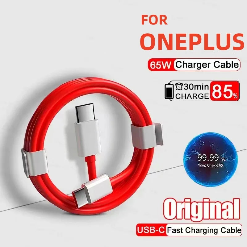 PD 65W Supervooc Fast Charger Cable For Oneplus Ace 12 11 10T 9 8T 7T