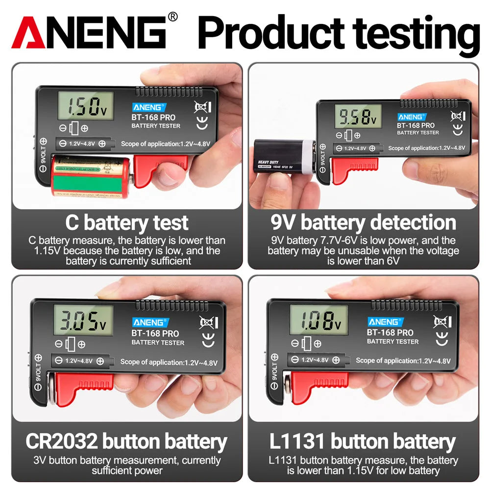 ANENG BT-168 PRO Digital Lithium Battery Checkered load analyzer