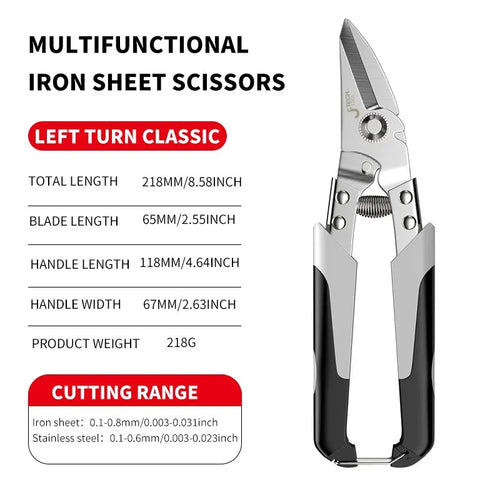 Professional Industrial Shears:Stainless Steel Scissors Tin Snips for