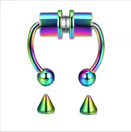 1 Pc of Fashionable Punk Stainless Steel Magnet Self-priming Nose