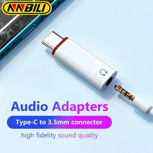 NNBILI USB C To 3.5mm Earphone Adapter 3.5 Jack USB C Audio Converter