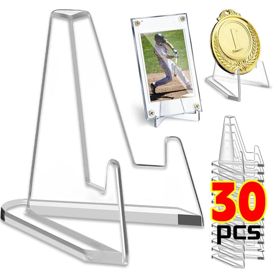 1-30Pcs Clear Acrylic Coin Display Stand Holders Small Easel Rack