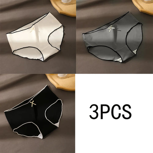 3pcs/Pack Women's Antibacterial Ice Silk Seamless Triangle Underwear