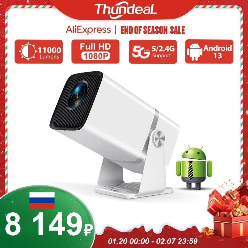 ThundeaL Full HD 1080P TD80W Mini Projector 4K Android WiFi 3D Home