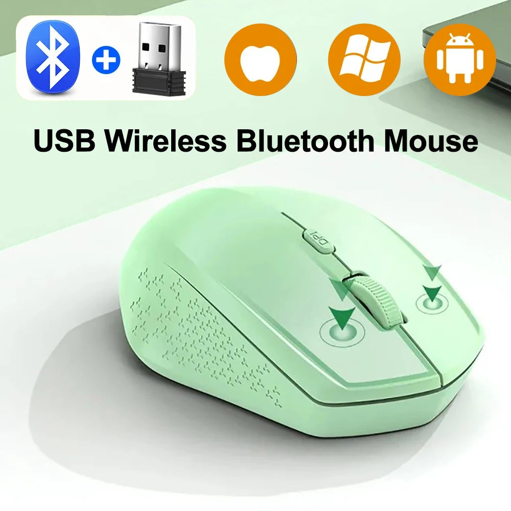 Rechargeable Bluetooth-compatible Wireless Mouse 2.4G Optical Mice