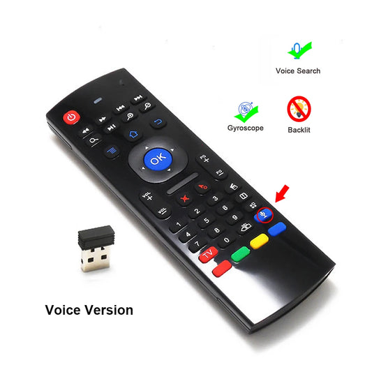 MX3 Backlit Air Mouse Smart Voice Remote Control 2.4G RF Wireless