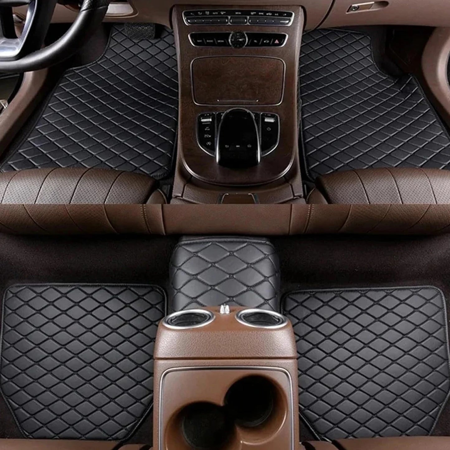 5 pcs Waterproof Leather Car Floor Mats Universal Auto Foot Pad