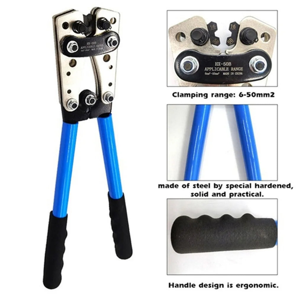 Hand Tools Cable Crimping Pliers HX-50B 6- 50mm2 AWG 8 - 1/0 Suitable