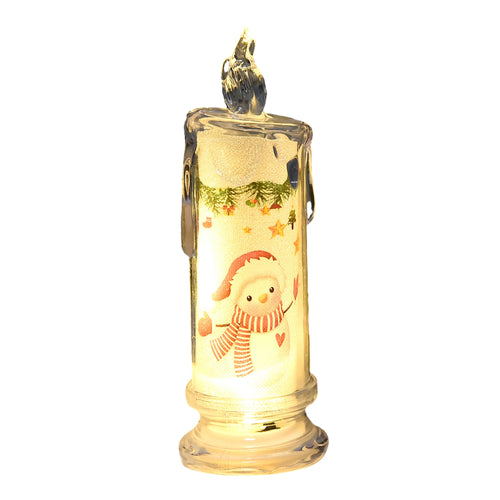 Electronic Candle Christmas Decoration Transparent Built-in Printed