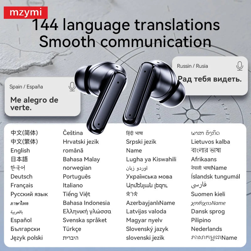 mzyni E18 Pro ANC Wireless Earbuds With Translate Bluetooth5.4 Full In