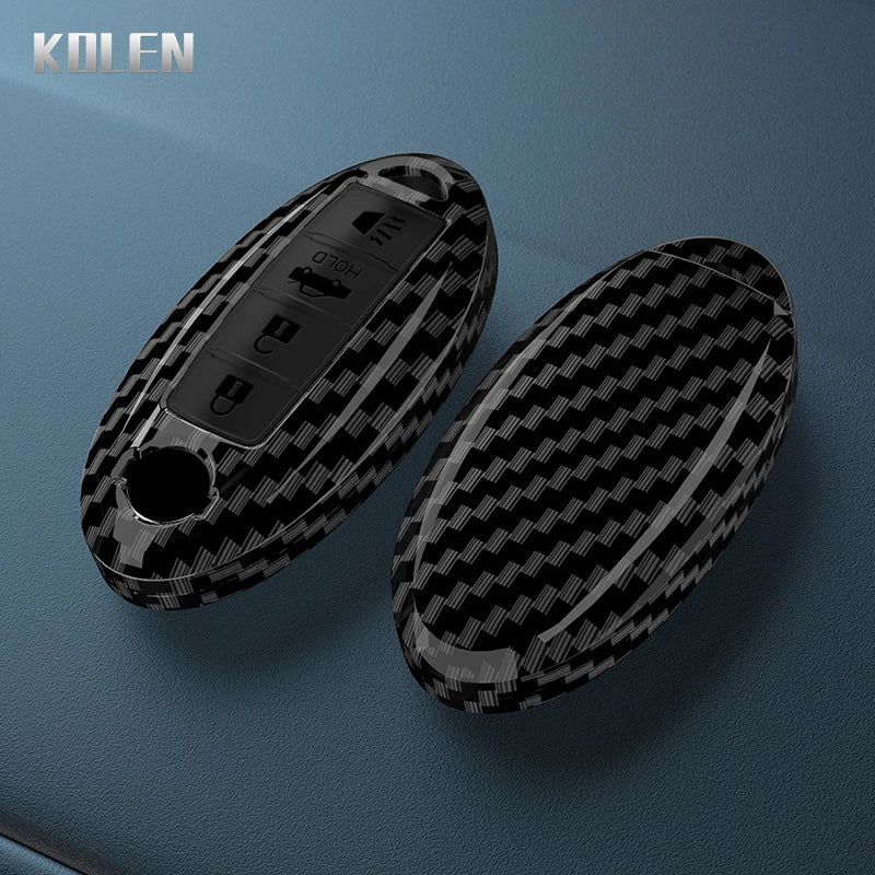 ABS Carbon Fiber Car Key Case Cover For Nissan Qashqai X-Trail T32 T31
