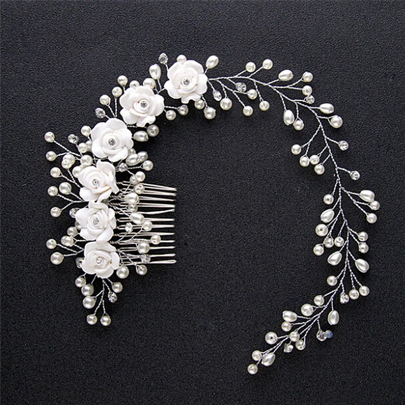 Made Hair Color Pearl Wedding Hair Combs Hair Accessories for Bridal