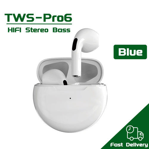 Air Pro 6 TWS Wireless Headphones with Mic Fone Bluetooth Earphones