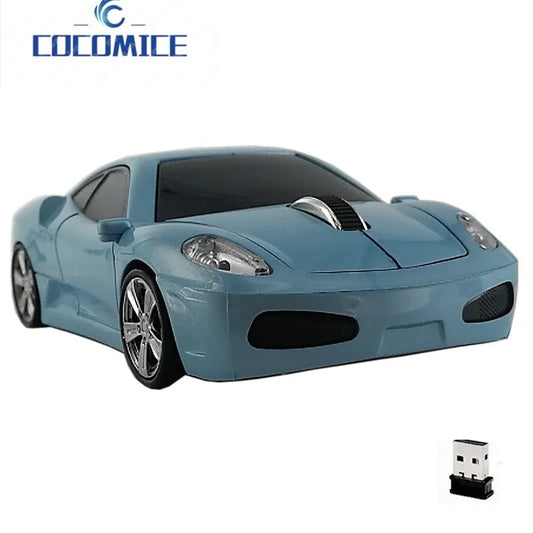 Racing Car Shaped Mouse USB Optical Wireless Mouse 1600DPI Mini 3D