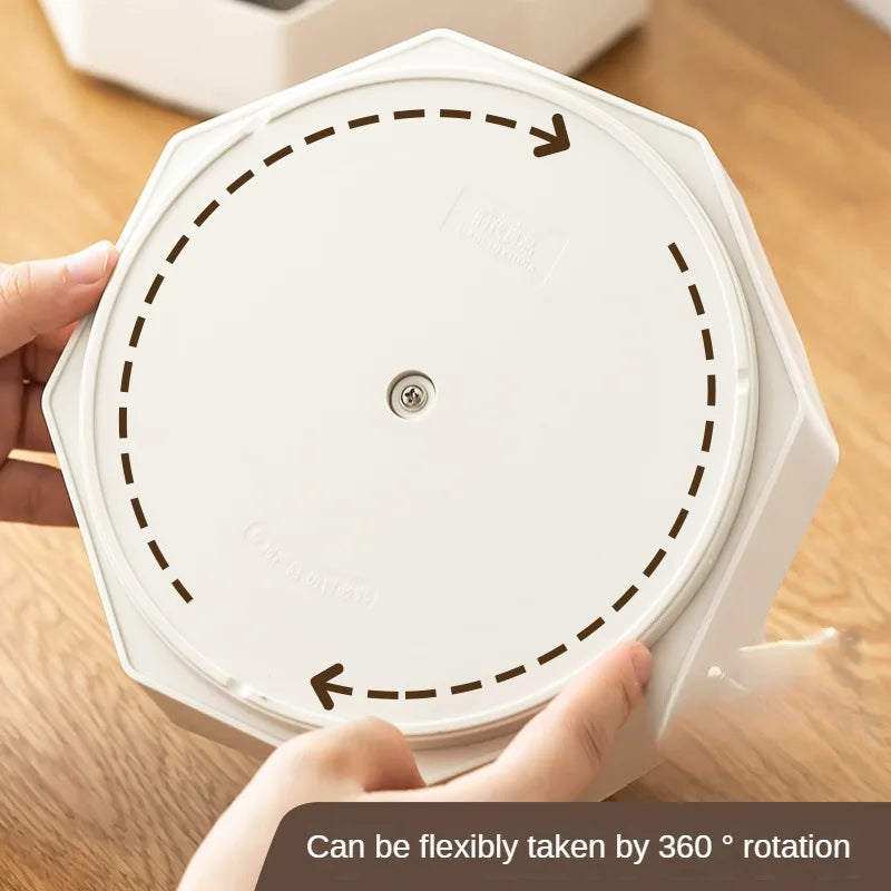 360°Rotatable Pen Holder Large Capacity Desk Pencil Storage Box 9-Grid