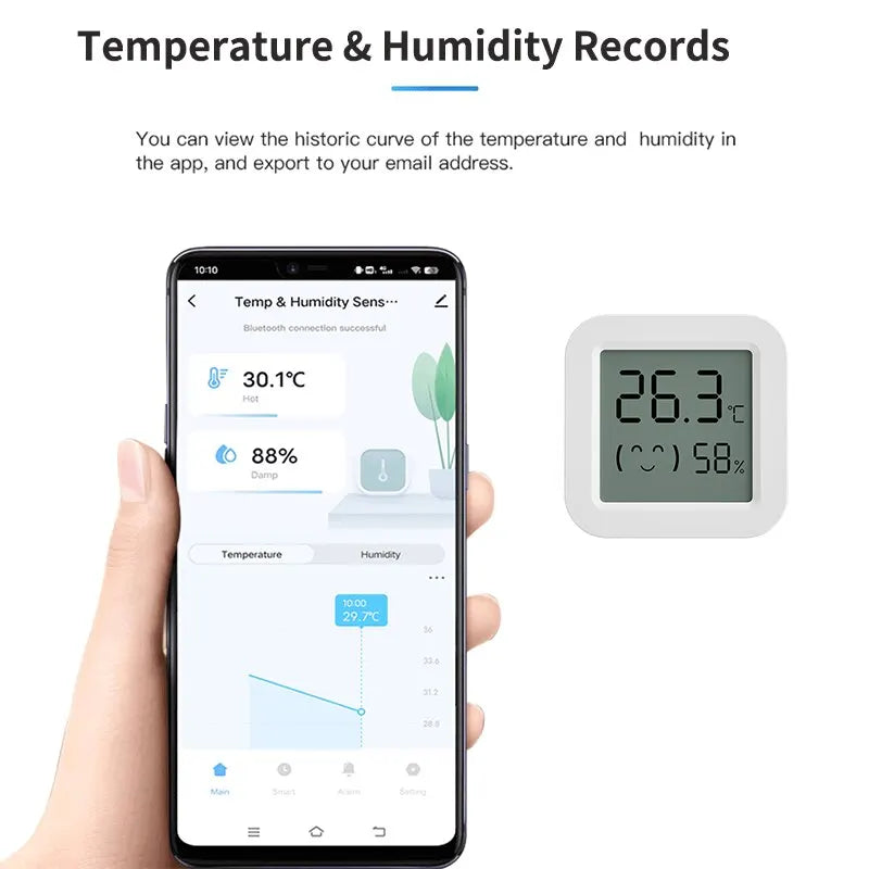 Tuya Temperature Humidity Sensor Mini LCD Display Compatible with