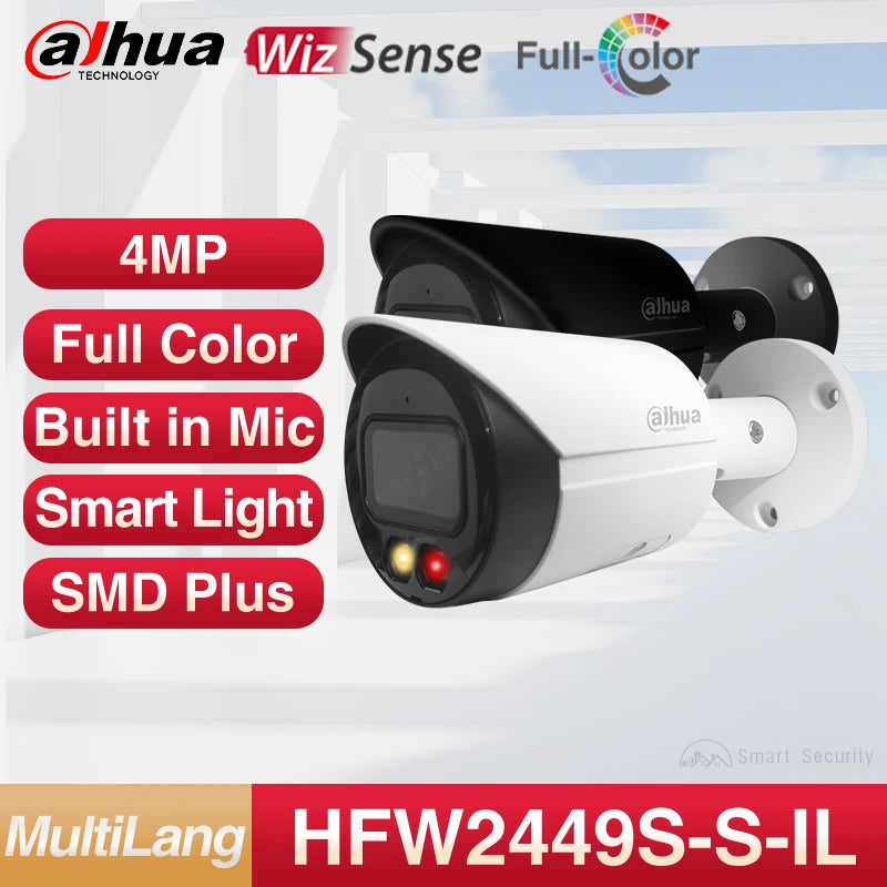 Dahua 4MP 4K Wizsense Smart Dual Light IP Camera Mini Bullet CCTV