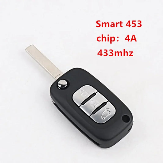 1pc 3 Button Remote Key 433Mhz 4A Chip for Mercedes Benz Smart Fortwo