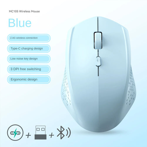 Rechargeable Bluetooth-compatible Wireless Mouse 2.4G Optical Mice