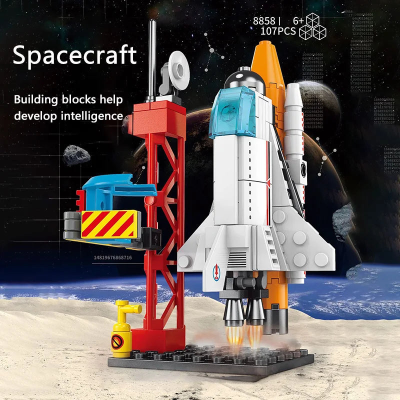 Children's toy building blocks large space rocket children's puzzle