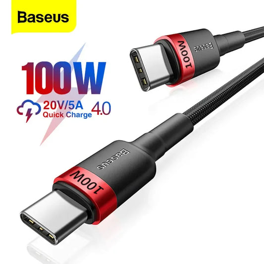 Baseus 100W USB C To USB Type C Cable PD Fast Charging Charger Cord 5A