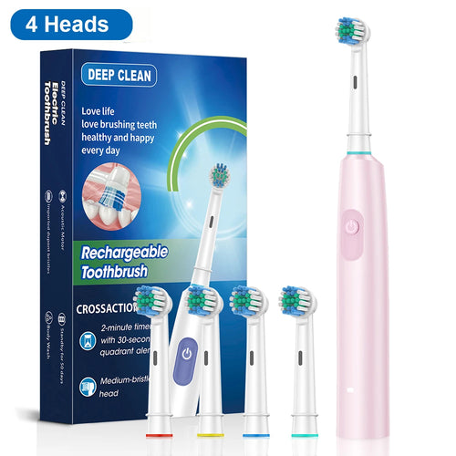 Electric Toothbrush Rotary Rechargeable Electric Toothbrush for Adults