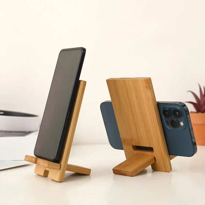 Desktop Bamboo Phone Holder Practical Wooden Smartphone Charging Stand