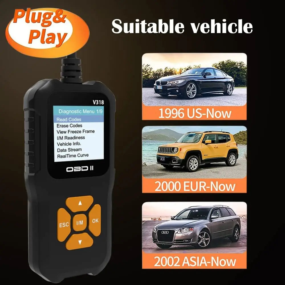 V318 Auto Diagnostic Tool Scanner Automobile Battery Tester OBD2