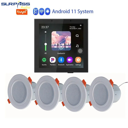 Smart Home Wall Amplifier Android 11 System 8ohm 4 Inch Tuya WiFi