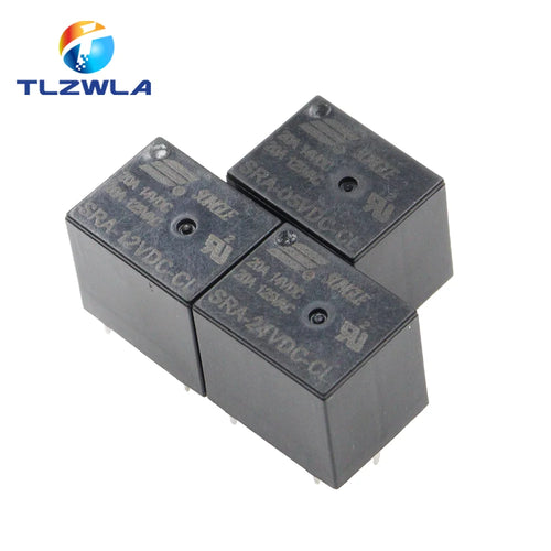 5PCS 5V 12V 24V 20A DC Power Relay SRA-05VDC-AL SRA-12VDC-CL
