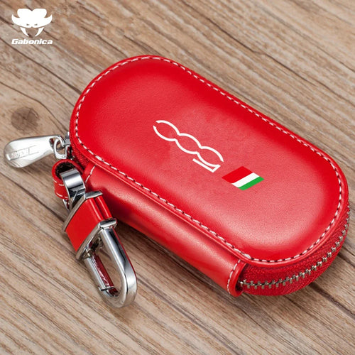 New Leather Car Key Case Folding Remote Control Zipper Keychain For