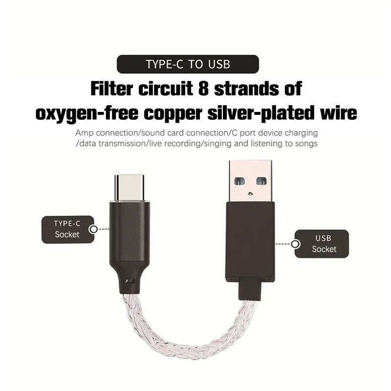 USB Type C To Type C DAC Hifi Adapter Earphone Amplifie Digital