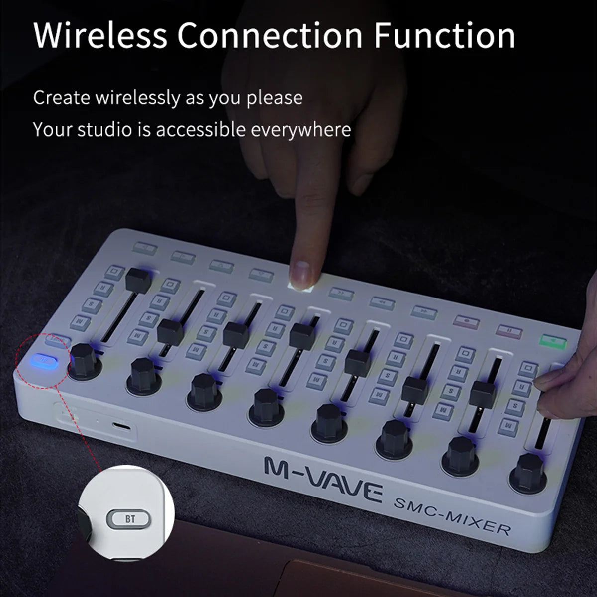 M-VAVE SMC-Mixer Wireless MIDI Controller Mixing Console Connection