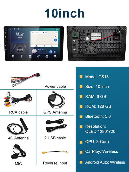 1DIN android13 360 Panorama Car Radio 7/9/10inch Universal Host