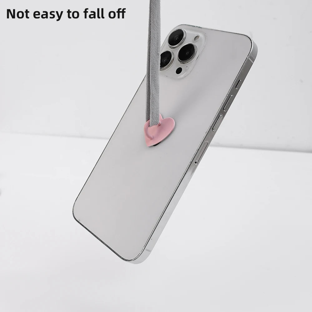 Kawaii Adhesive Metal Heart Phone Charm Holder Mobile Phone Case