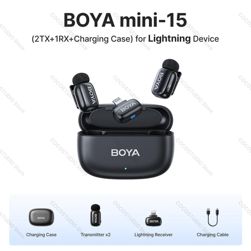 BOYA BOYA Mini Wireless Lavalier Microphone for iPhone Android USB-C