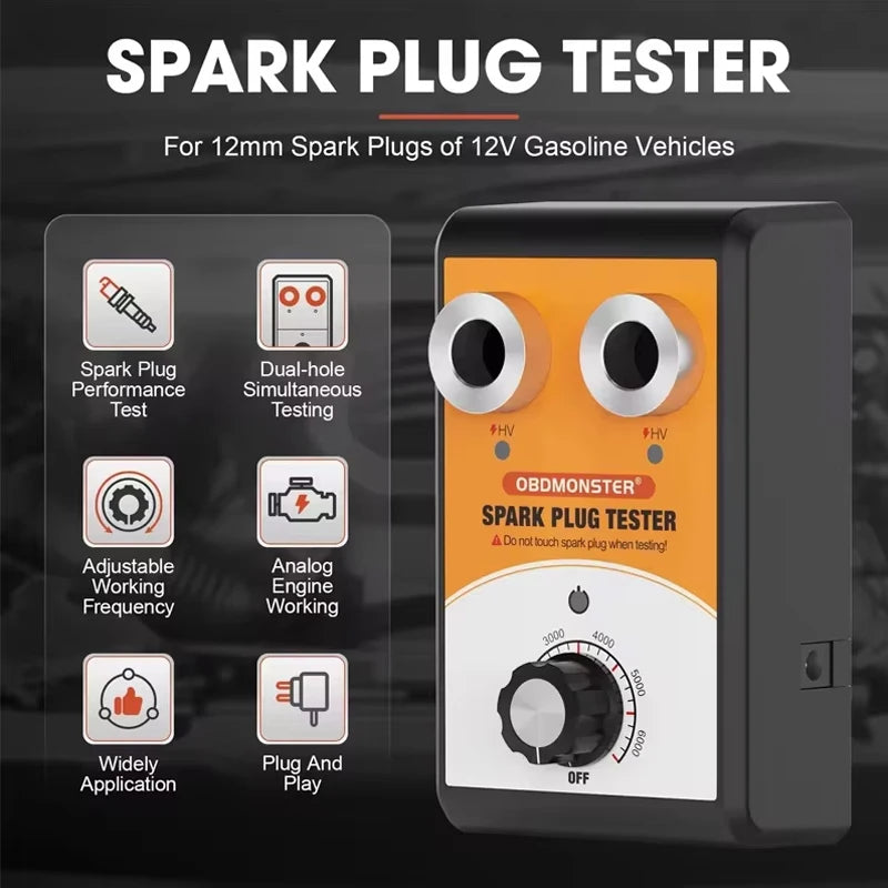 Automobile Spark Plug Tester Double Hole 0-6000rpm Working Frequency