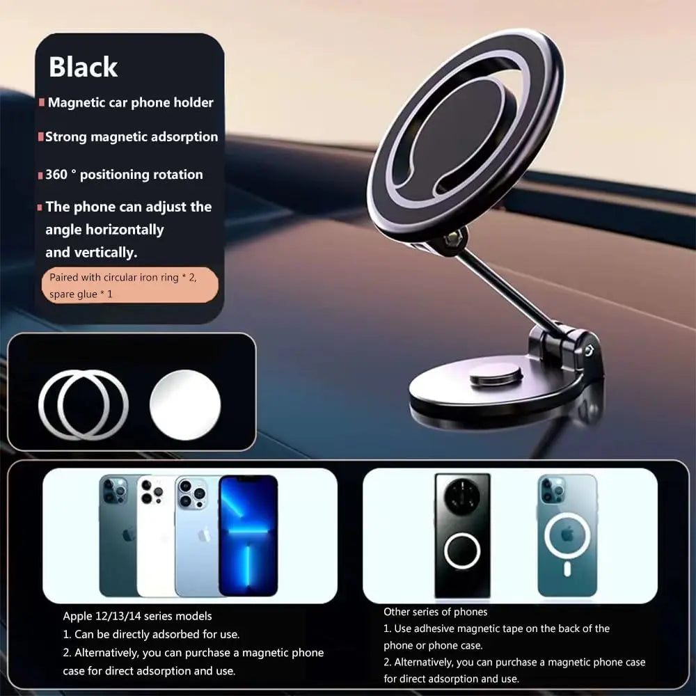 1080 Rotate Magnetic Car Phone Holder Stand Magnet Car Mount Support
