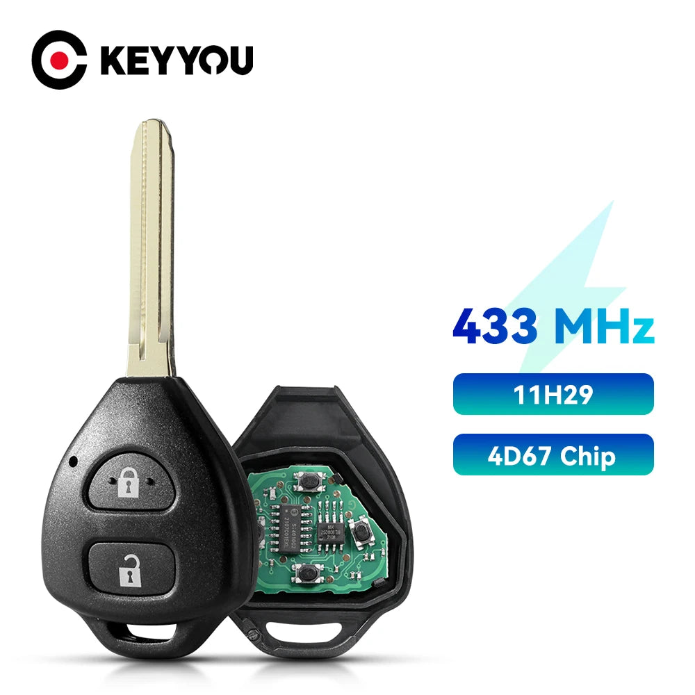 KEYYOU With Battery 433Mhz For Toyota RAV4 Corolla Europe Prius Hilux