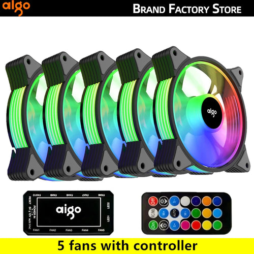 Aigo AR12 120mm PC Gamer Computer Case Fan RGB 12v Heatsink Aura Sync