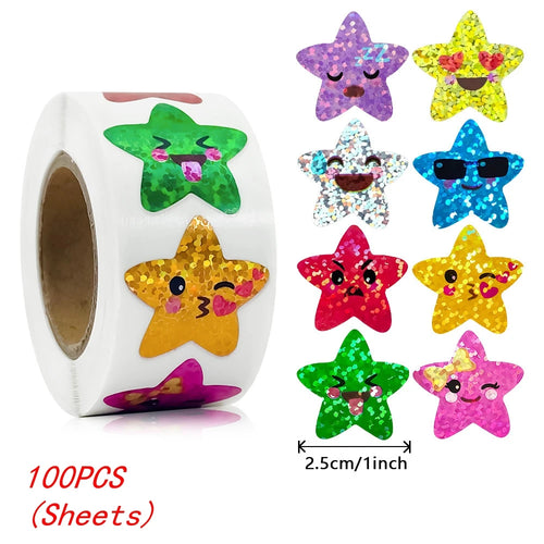 50-500pcs Colorful Star Stickers for Kids Reward School Classroom