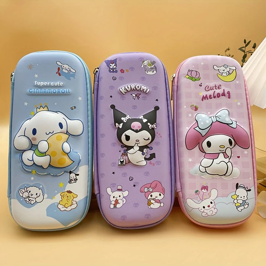 Kuromi & Cinnamoroll Pencil Case, Durable, 3D Three-dimensional