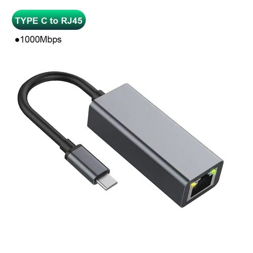 USB Type C Ethernet Adapter 1000Mbps USB 3.0 RJ45 Network Card  For