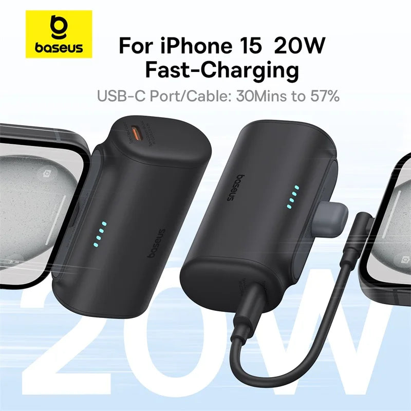 Baseus Mini Power Bank 20W 5000mAh Type C Fast Charging External