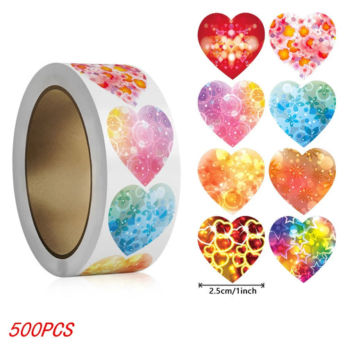 50-500pcs 1inch Red Heart Stickers for Valentine's Day Baking