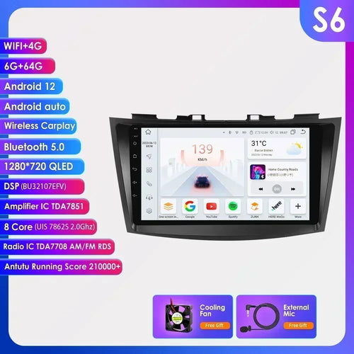 Hizpo Car Radio Multimedia Player For Suzuki Swift 4 2011 2012 2013