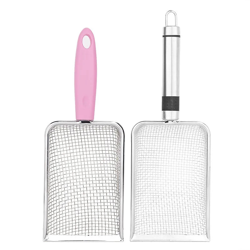 Stainless Steel Cat Litter Shovel Large Fine Hole Bentonite Mesh