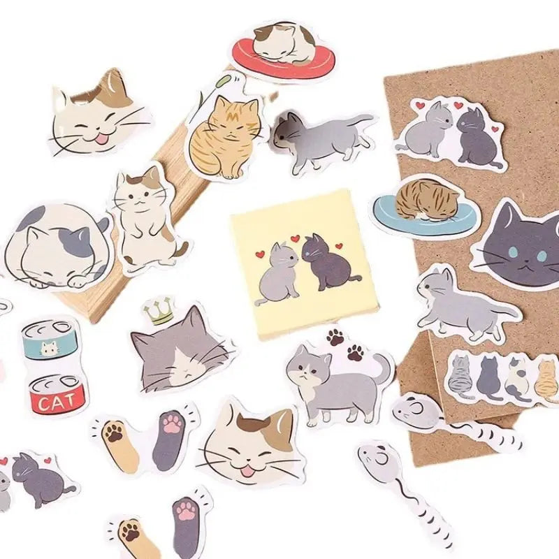 45pcs Puddle Cat Diary Handbook Photo Album Water Cup Mobile Phone